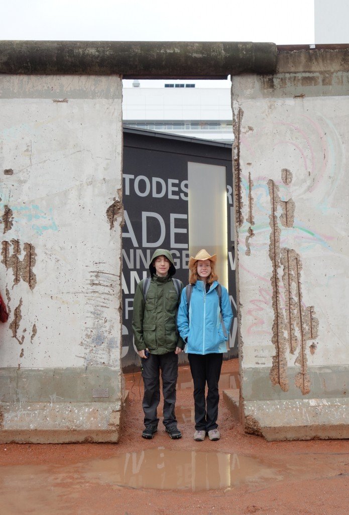 Me and Anna at a piece of the wall near Checkpoint Charlie.